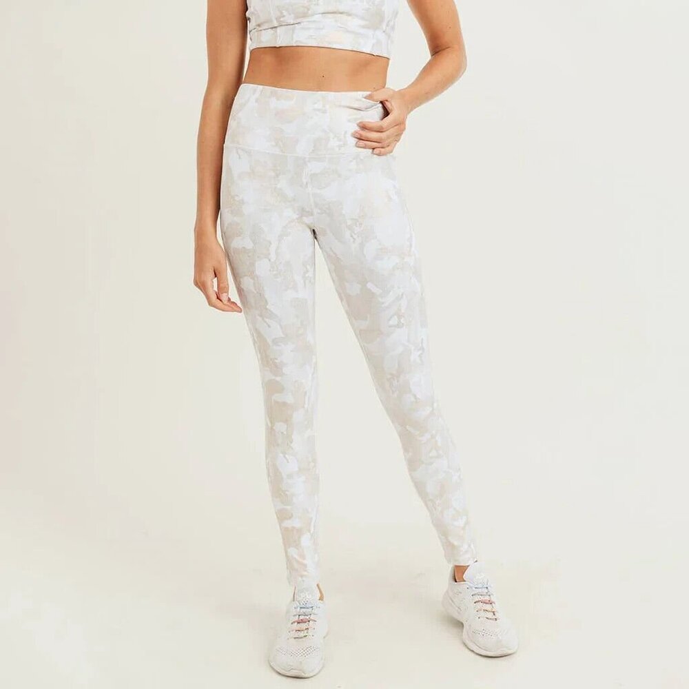 Mono B Camo Gold Microdot Foil Highwaist Leggings Womens Small APH3035